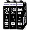 SINOPRINT 408XL Nero Cartucce d'inchiostro Compatibili per Epson 408L 408 XL per Workforce Pro Workforce Pro WF-C4310 WF-C4810 WF-C4310DW WF-C4810DTWF WFC4310 WFC4810 (3 Nero)