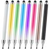 AmberVec Penna Touch Screen Universale, 2 in 1 Stylus Pen Compatibile con iPad, iPhone, Tablet Android, Microsoft Surface, Laptop, Chromebook [Set da 8] - Rosa, Viola, Blu, Verde, Giallo, Nero, Bianco, Oro