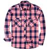 Alimens & Gentle Camicie Casual da Uomo con Bottoni a Maniche Lunghe in Flanella Scozzese vestibilità Regolare, Plaid Rosa Navy, L
