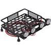 FOLOSAFENAR Portapacchi in metallo RC 139g Solido resistente con 4 luci a LED per Axial SCX10 Scala 1/10 RC Crawler Car Metal RC Roof Rack(4 white)