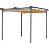 Gazebo da esterno hobart in ferro e poliestere colore beige, 300x300x200 cm