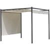 Gazebo da esterno ravi in acciaio e poliestere colore beige, 300x300x230 cm