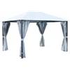 Gazebo da esterno fuenti impermeabile e tende laterali color grigio, 3x3,60xh2,63 m