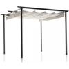 Gazebo pergola da esterno retrattile mykonos, colore antracite - 2,90x2,90x2,30 mt