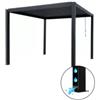 EuroGarden Pergola bioclimatica eurogarden afrodite con apertura a manovella ad asta in acciaio antracite 3x3x2,5 mt