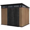 Keter Casetta da giardino keter pent 9x7 in resina marrone con porta battente doppia 277x218x226 cm