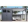 Ombréa Pergola bioclimatica e casetta da giardino ombrÉa in alluminio antracite e bianco 5x4 mt