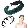 SSKHE Velvet Braided Headband Vintage Headband for Women and Girls Green, Fashion Headbands for Women