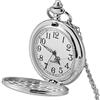 Wakects Classico Orologio da Tasca Liscio Analogico Al Quarzo, Collana con Pendente con Catena, Catene in Lega Resistente e Materiale della Cassa (Catena sottile in argento lucido)