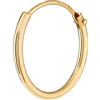 NKlaus 585 Orecchino singolo MEN creolo in ORO 14 carati orecchino 15mm 1747