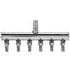 Ejoyous Distributore d'aria per acquario, tubo flessibile in acciaio inox, valvola di arresto dell'aria in metallo, splitter per tubo dell'aria da 4/8 mm (da 8 a 4 mm)
