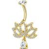 NovaNavel Piercing ombelico fiore di loto in oro