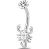 NovaNavel Piercing ombelico scorpione in argento