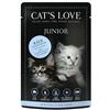 Cat\'s Love Umido Gatto Bustine Junior Vitello con Guscio d\'Uovo 85 g