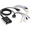 ATEN Switch KVM cavo USB DVI/audio a 2 porte con selettore porta remota (ATEN CS