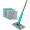 Beldray Anti-Bac Clip-to-Grip Mop da Bagno - Grande Testa del Mocio, Piastrelle/Pavimento/Specchi/Vasca da bagno, Manico Igienico a Spinta Rilascio, Testa a 360°, 4 Panni, Pulizia e Strofinamento