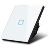 Maclean Energy Interruttore touch Adattatore LED Elegante e Moderno (Bianco, Singolo Qudrato)