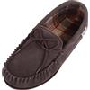 SNUGRUGS Pantofole a mocassino da uomo in pelle scamosciata foderata in cotone, con suola in gomma, Blu (Navy), 42