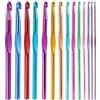 Newellsail Set di Uncinetti in Alluminio Multicolore 14 Pezzi Kit di Uncinetto per Principianti (2mm 2.5mm 3mm 3.5mm 4mm 4.5mm 5mm 5.5mm 6mm 6.5mm 7mm 8mm 9mm 10mm)