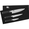 KAI Shun Classic set di coltelli da cucina giapponesi 3 pezzi - Coltello da chef lunghezza lama 20 cm + Coltello multiuso lunghezza lama 15 cm + Coltello da officina lunghezza lama 9 cm - VG MAX Core