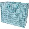 Rex London Borsa portaoggetti con cerniera di grandi dimensioni, forte e resistente, 55 x 48 x 28 cm, 70 l, disponibile in vari motivi (blu con simboli dell'amicizia)
