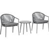 Outsunny Set da Giardino con 2 Poltrone e Tavolino da Caffè in Rattan PE con Cuscini, Grigio|Aosom