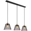 Globo lighting Lampadario a sospensione Baku nero opaco e oro con cappelli a gabbietta a 3 luci in metallo 3XE27 15646-3H/40