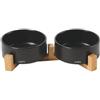 M-Pets Ciotole in Ceramica con Piedistallo in Bamboo Opera Design Nero 2X350ML