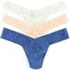 Hanky Panky Daily Lace Low Rise Thong - Mutande Donna in Pizzo Elasticizzate, Set 3 Pz, Tanga Donna con Vita Bassa - Slip Donna Cotone e Nylon, Lingerie per Completo Intimo Donna, Taglia Unica