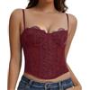 Werkiss Corsetto in pizzo da donna con spalline, Weinro-b-1, XL