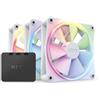 NZXT F120 RGB Fans - RF-R12TF-W1 - Personalizzazione avanzata dell'illuminazione - Raffreddamento silenzioso - Tripla (ventola e controller INCLUSI) - Ventola da 120 mm - Bianco
