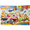 Hot Wheels - Calendario dell'Avvento 2025, 24 finestrelle numerate con sorprese a tema Natale, 10 macchinine, 10 clip e 14 accessori inclusi, giocattolo per bambini, 3+ anni, JCB47