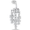 NovaNavel Piercing ombelico cascata di diamanti in argento