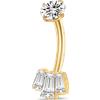 NovaNavel Piercing ombelico tre diamanti in oro
