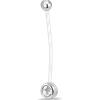 NovaNavel Piercing ombelico da gravidanza pietra bianca in argento