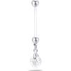 NovaNavel Piercing ombelico da gravidanza cuore bianca in argento