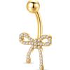 NovaNavel Piercing ombelico flake bianco in oro