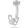 NovaNavel Piercing ombelico mini farfalla classic in argento