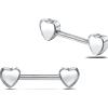 NovaNavel Piercing capezzoli cuori compatti in argento