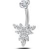 NovaNavel Piercing ombelico stella di ghiaccio in argento