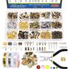 GLARKS Kit di forniture per la creazione di gioielli con strumenti, pinze, fili per perline, risultati e strumenti di misurazione per la riparazione fai da te di orecchini e collane (1587 pezzi)