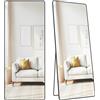 SONGMICS Specchio a Figura Intera, 165 x 60 cm, Specchio da Terra Rettangolare con Supporto, Cornice in Lega di Alluminio, Vetro Temperato, Camera da Letto Soggiorno, Nero Inchiostro LFM038BD01