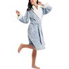 INK+IVY Plush Kimono Robe for Women-Soft Sleepwear Pajamas-Ladies Bathrobe Loungewear with Pocket, Collar & Cuff Accappatoio da Donna con Tasca, Colletto e Polsino, Paisley Blu, S-M