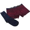 Tommy Hilfiger Uomo Intimo S Burgundy Tronco Stampa & Calzino Set Boxer