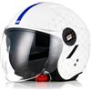 ORIGINE Casco Jet Moto Casco Aperto Scooter con Doppia Visiera Omologato ECE2206 ( GRID MATT WHITE,S)