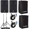 Yamaha DBR10 2xCassa Att.1000w+SPCVR-1001 Cover+Quik Lok S171PAK-BB+2BULK250LU10