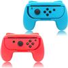 FYOUNG 2 Pack Impugnatura Compatibile con Joy Con, Comfort Manico Grip Titolare Accessori con Design Ergonomico e Maniglia Comodo Grip - Blu/Rosso