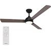 Philips Civx ventilatore a soffitto LED, 3 pale, 132 cm di diametro, 2500 lumen, tre luci bianche (3000 K / 4500 K / 6500 K), intensità regolabile a 10%, Telecomando incluso, Nero/Legno Scuro