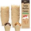 Alyvisun 200 Pirottini per Muffin Carta Antigrasso, Pirottini Muffin e Cupcake, Forme Muffin in Carta Non Adesiva per Casa Feste e Pasticcerie