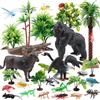 DOITEM Set di 30 figure di animali della foresta pluviale, modello Tress Kit per la foresta pluviale Diorama Progetto con uccello Gorilla Coccodrillo, lucertole Rana Serpente Insetti Playset per